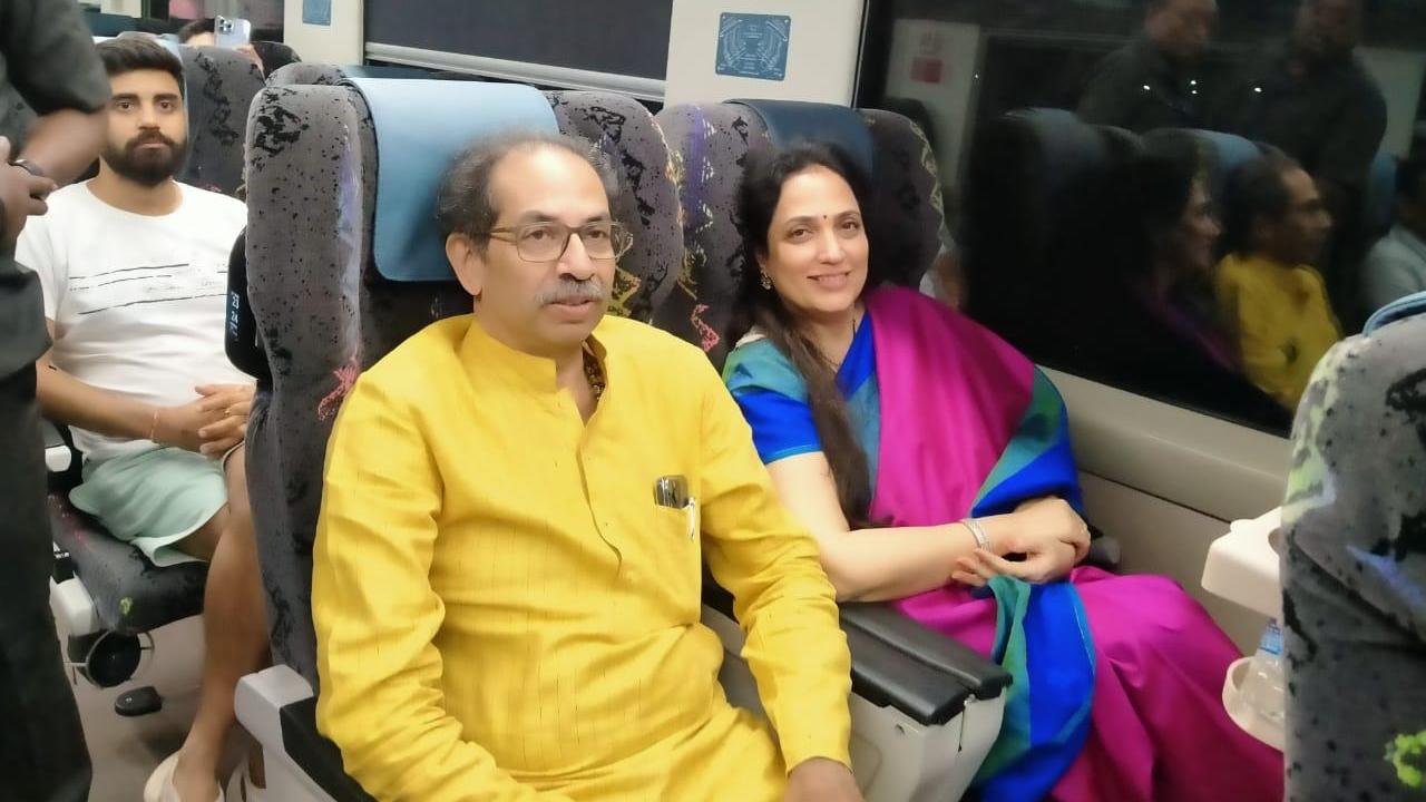 After completing the Konkan leg of the Jansamvad Yatra, Uddhav Thackeray took the Vande Bharat Express from Khed to Mumbai, sources said