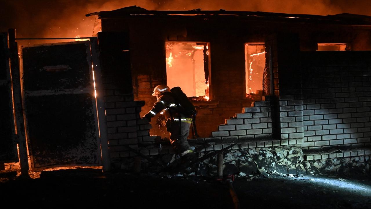 Interior Minister Ihor Klymenko said more than 50 people had been evacuated and that emergency workers had contained the blaze by Saturday morning.