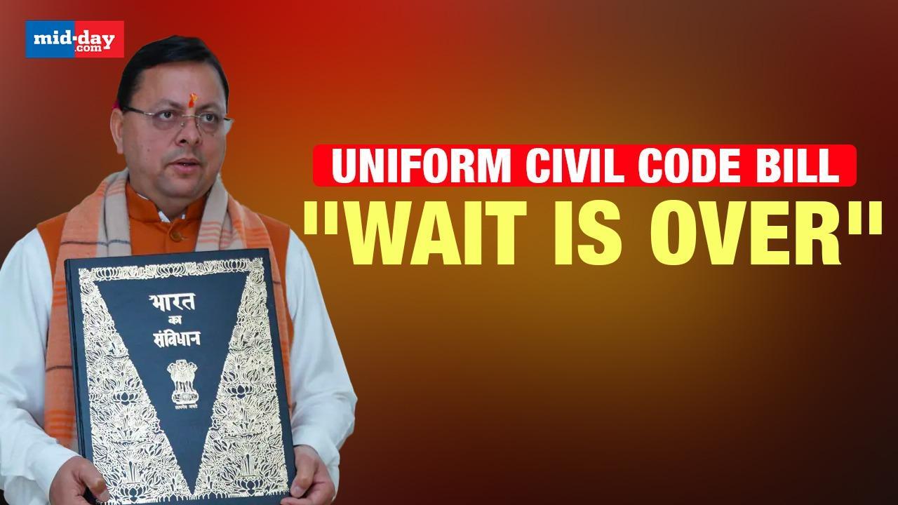 Uniform Civil Code Bill: CM Dhami leaves residence with Constitution