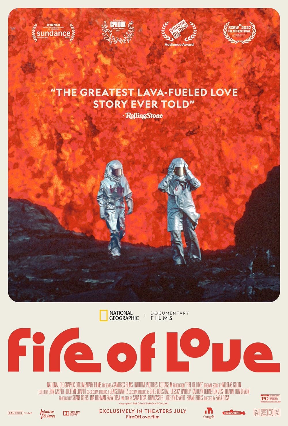 Directed by Sara Dosa, 'Fire of Love' is a documentary that explores the love story of Katia and Maurice Krafft, French volcanologists who met on a blind date and shared a passion for exploring erupting volcanoes. Combining archival footage and captivating imagery, the film provides a fascinating exploration of love amidst the fiery landscapes of nature.