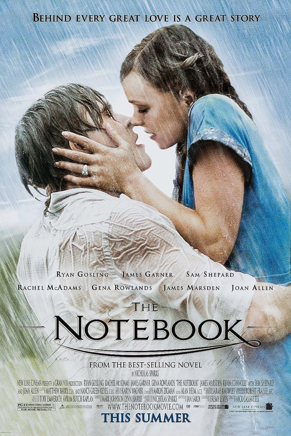 The Notebook is a touching romantic drama set in post-war America, portraying the enduring love between Noah Calhoun (Ryan Gosling) and Allie Hamilton (Rachel McAdams). Their passionate love story unfolds amidst societal challenges of the 1940s, capturing the intensity of first love and the challenges of lasting commitment. Narrated by an elderly Noah to an Alzheimer's-afflicted Allie, the tale is revealed through a notebook.