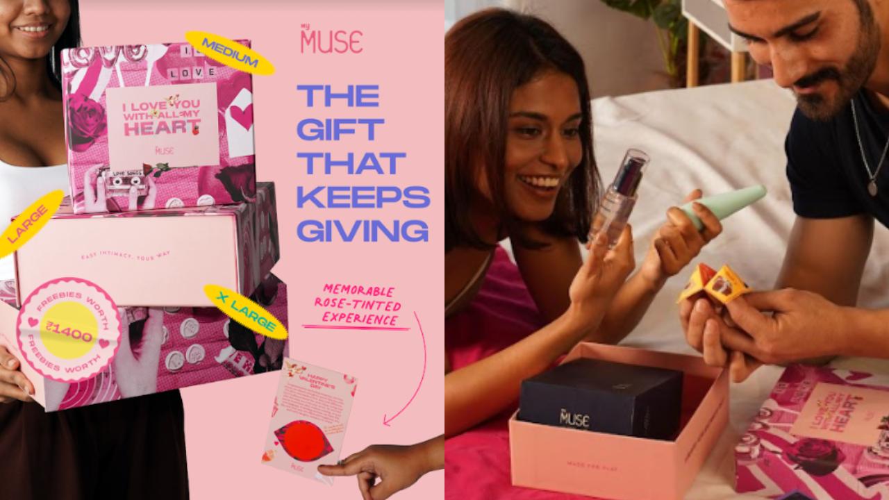 Indulge in celebrating intimacy and wellness with the special V-Day Gift Box by My Muse. The gift set includes delightful products to play with your partners, including massagers, card games and silk ties – everything you’d need to ignite sparks on Valentine's Day.
Price: Rs 4499Log on to mymuse.in