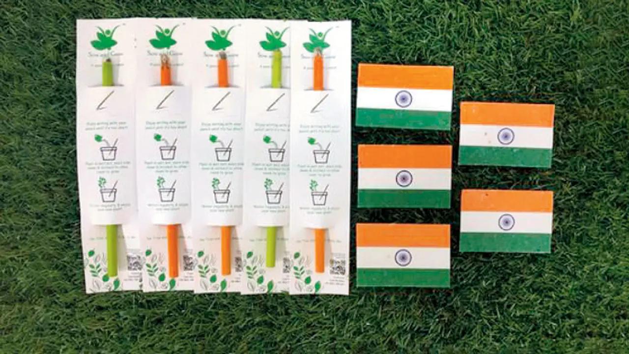 Celebrate in an eco-friendly manner with plantable flag badges. The set of five badges also includes a seed pencil that you can sow in the soil after use.AT theheritageart.comCost: Rs 399