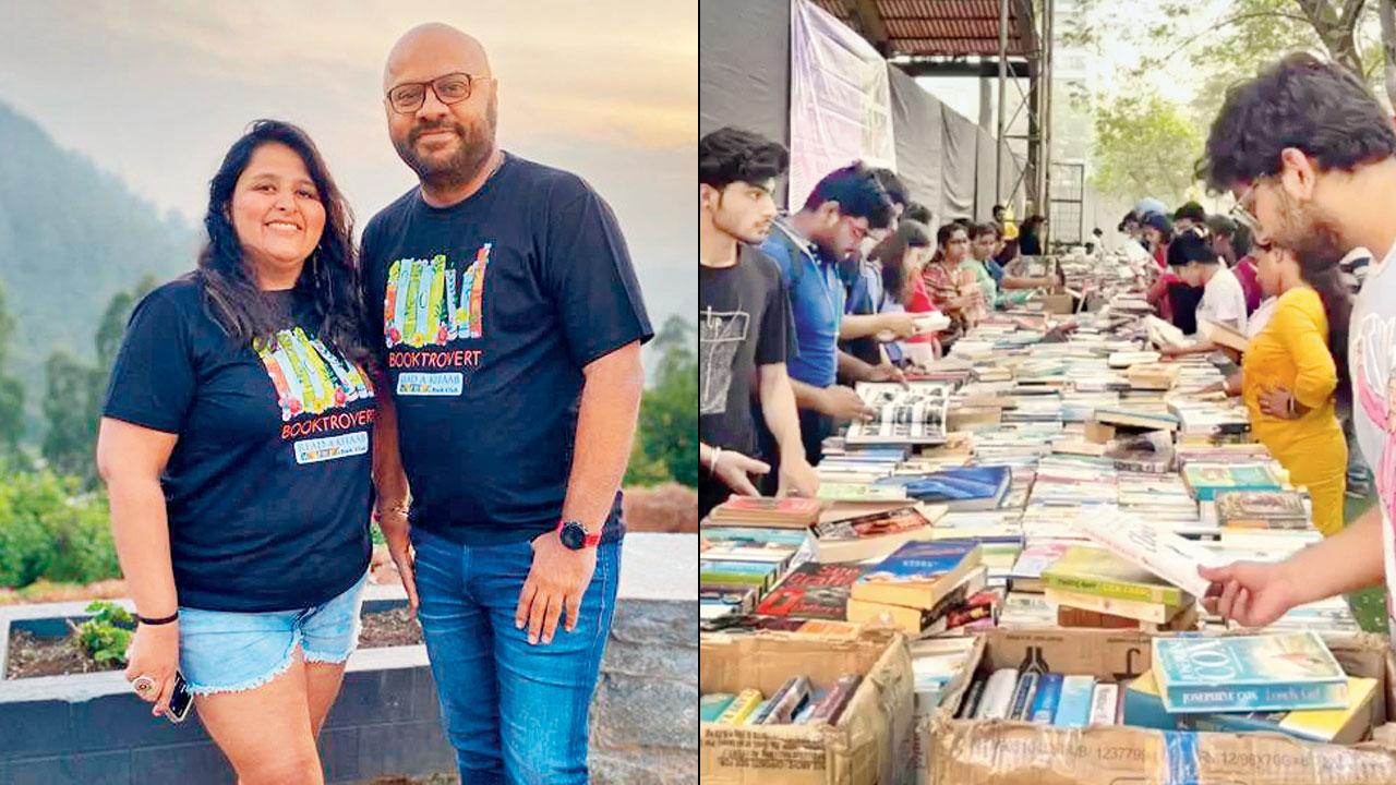 Ekta Bhandari and Anurag Kothari (right) Students at the college’s previous literature fest. PIC COURTESY/iNSTAGRAM