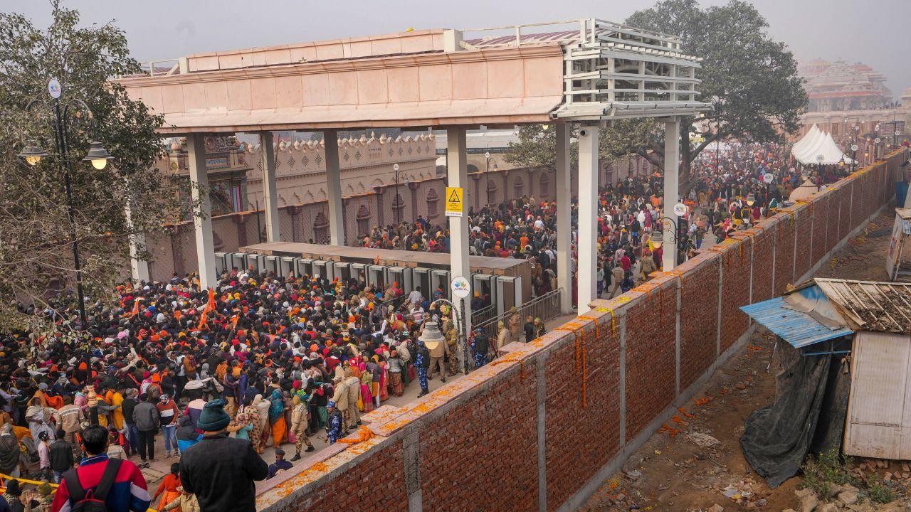 The temple doors opened to the general public on Tuesday, a day after the consecration of Ram Lalla's idol. The devotees chanted 'Jai Shri Ram' as they entered and exited the temple complex.