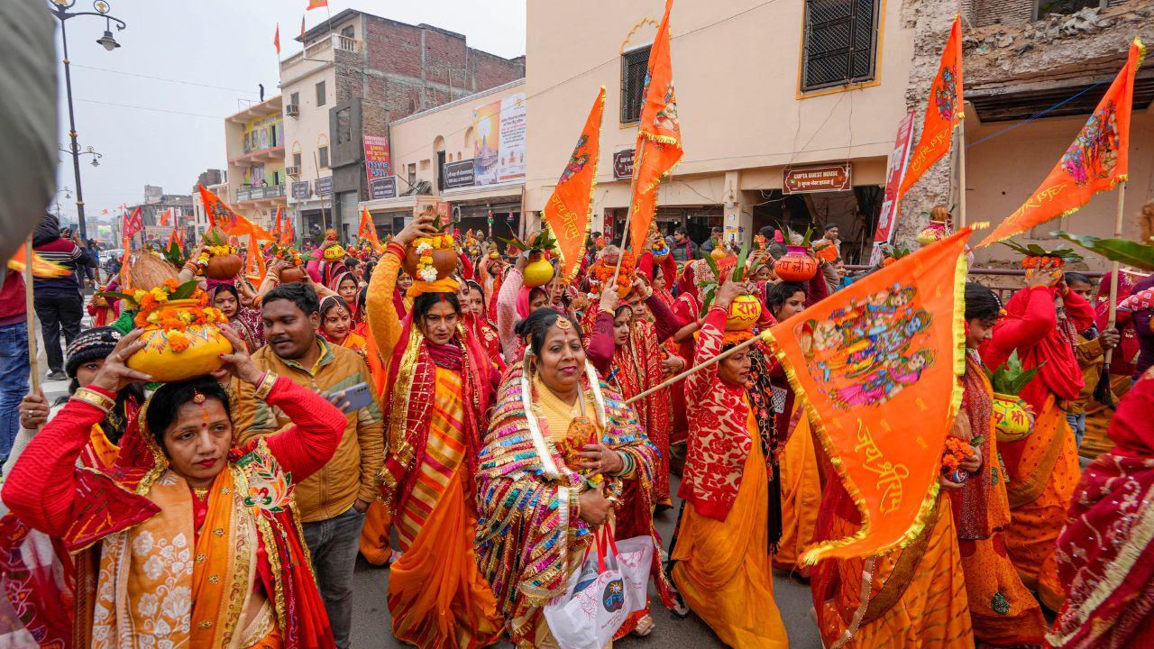 Sri Ram Janmbhoomi Teerth Kshetra Trust member Anil Mishra, along with his wife and others, performed the significant 