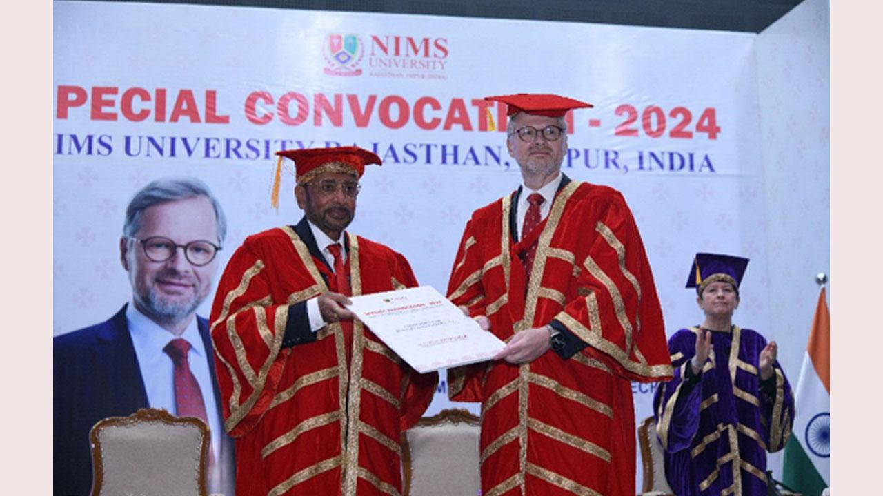 Nims University Confers Doctor of Literature to Czech PM Peter Fiala