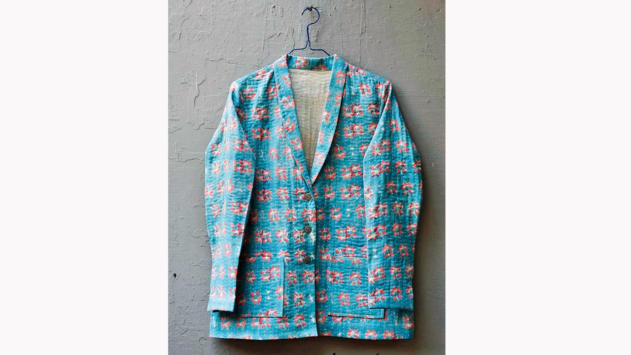 Handspun blockprinted quilted jacket from Metaphor Racha