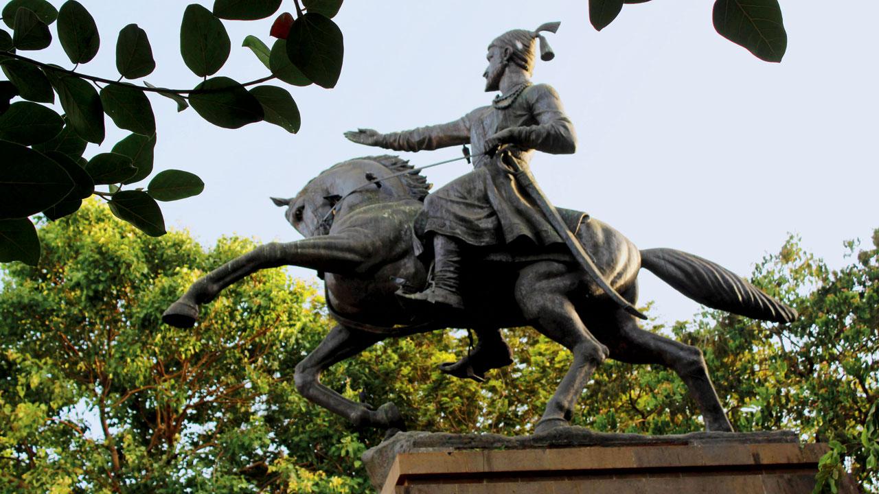 The statue of Chhatrapati Shivaji Maharaj at Shivaji Park. File pic