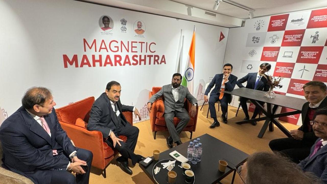 Founder & Chairman of Adani Group Gautam Adani met with Chief Minister Eknath Shinde in the Maharashtra pavilion at Davos. They had discussion over infrastructure investment opportunities and further collaboration in Maharashtra