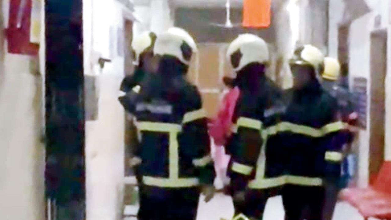 Fire officials arrived at the site for an inspection