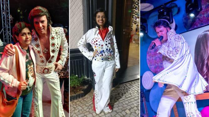 Bandra residents Siddharth Meghani, Aaron Valladares and Lisa Pereira have been Elvis Presley fans for as long as they can remember and sing and dance to his songs. Photos Courtesy: Siddharth Meghani/Aaron Valladares/Lisa Presley