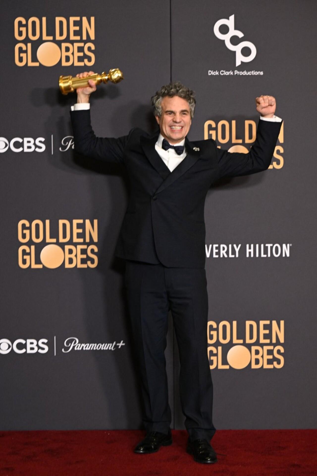 Mark Ruffalo was on cloud nine holding the award for best motion picture-musical/comedy for Poor Things