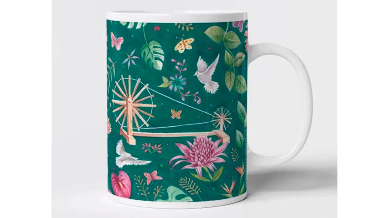 This mug comes with floral motifs and elements centred around peace and non-violence. With its minimalist design and deep-sea green colour, it can be a scene stealer.At: theheritageart.comCost: Rs 399