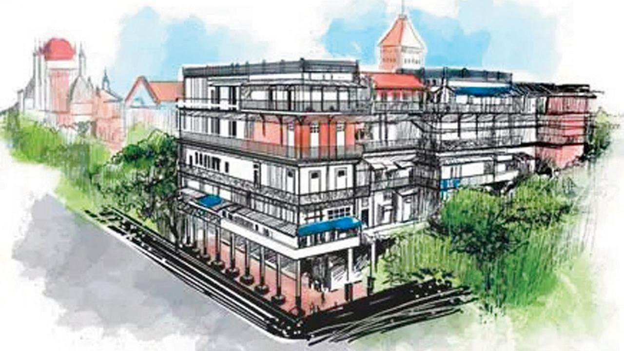 An illustrated impression of Watson’s Hotel, today’s Esplanade Mansion