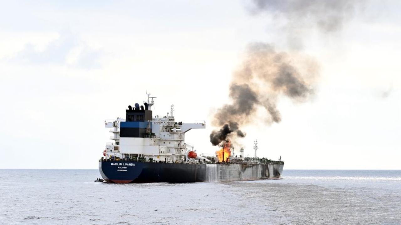 IN PHOTOS: Indian Navy responds to distress call from British oil tanker on fire