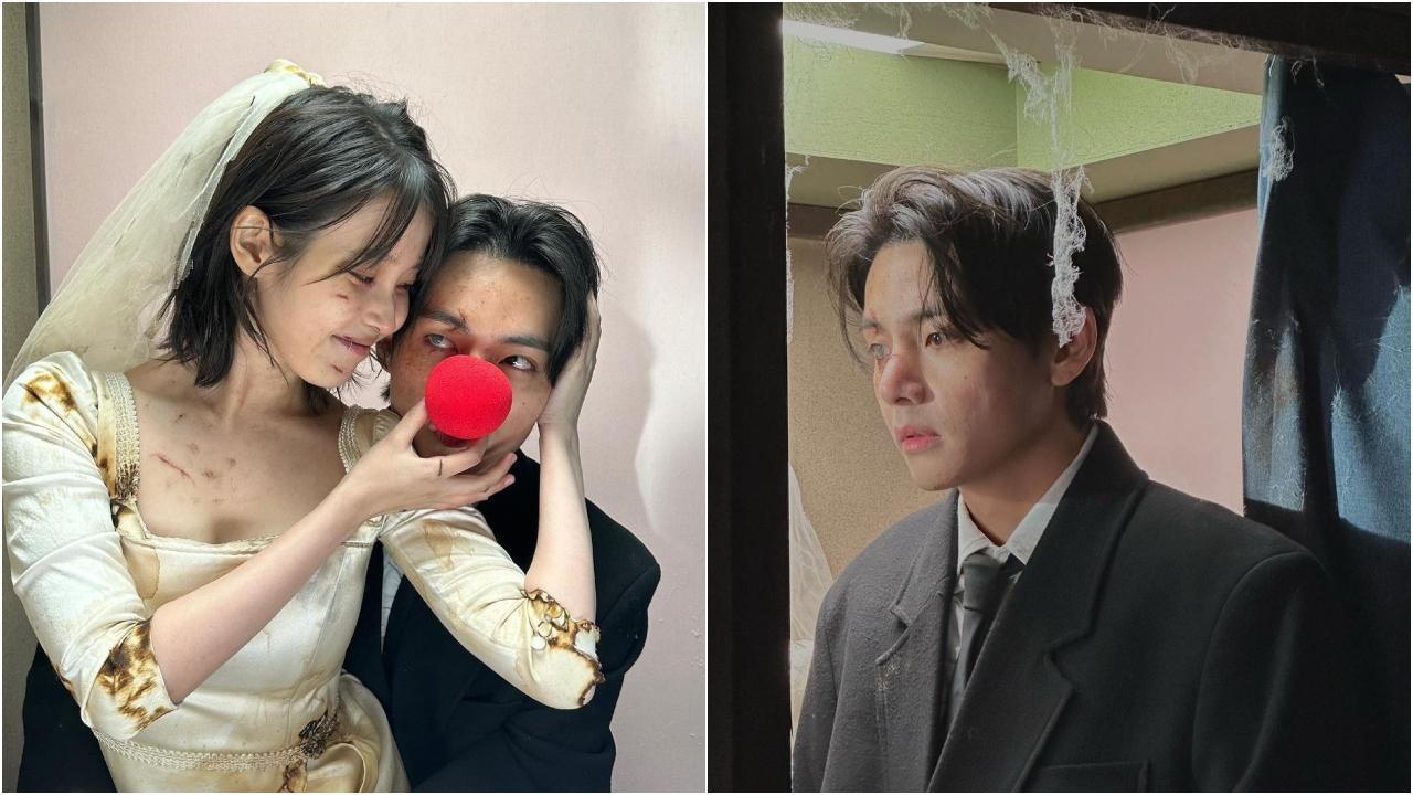 Candid pics from BTS V and IU's music video Love Wins All shoot