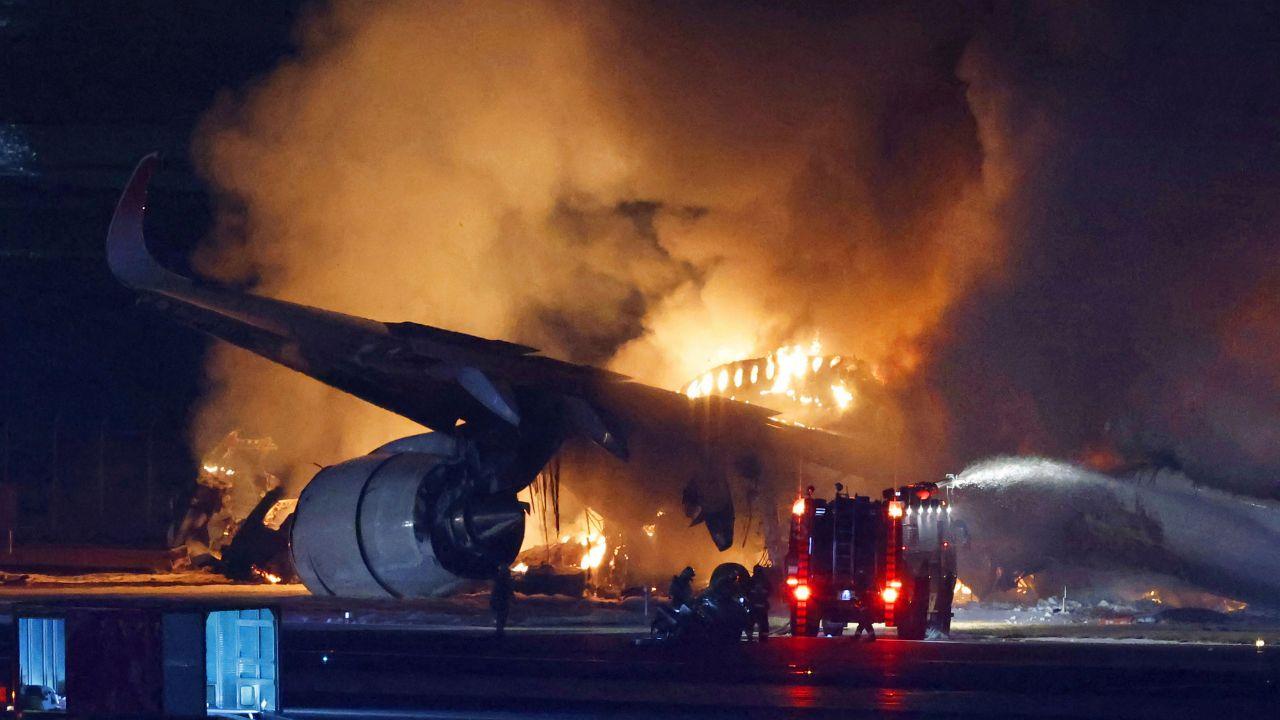 All 379 people on Japan Airlines flight JAL-516 got out safely before the Airbus A350 was fully engulfed in flames, Transport Minister Tetsuo Saito confirmed.
