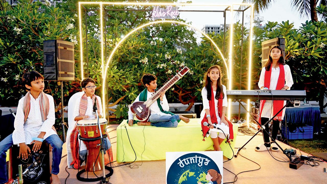 A young Hindustani fusion band performs at a previous edition