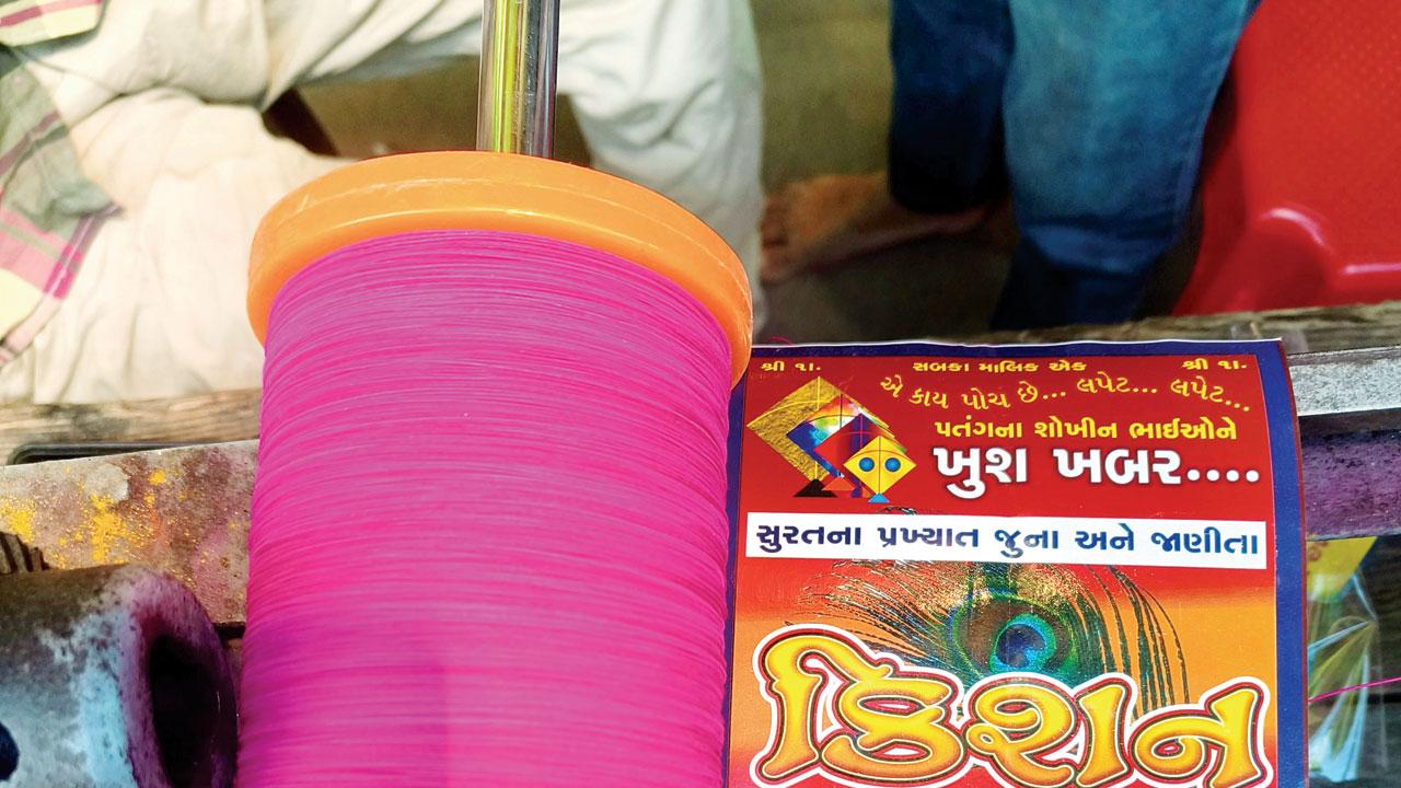 Glass-coated surti manja purchased in  Malad. Pic/Rajesh Gupta