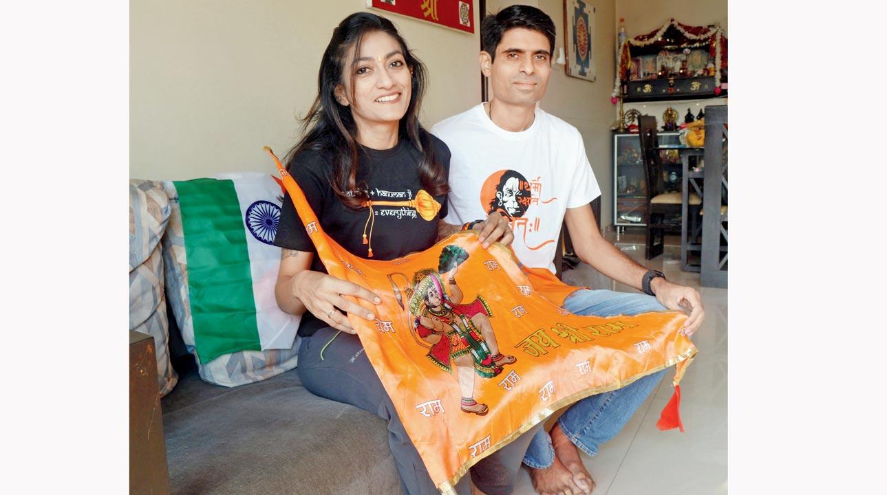 Dr Aparna Bandodkar and her husband Yatin Pednekar are excited to witness the consecration ceremony at the Ram Temple in Ayodhya tomorrow. Bandodkar, an avid biker, has visited scores of temples across India on her prized Enfield as part of her journey to discover her own heritage. Pics/Anurag Ahire