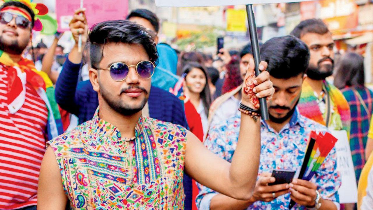 At the 2019 Mumbai pride march