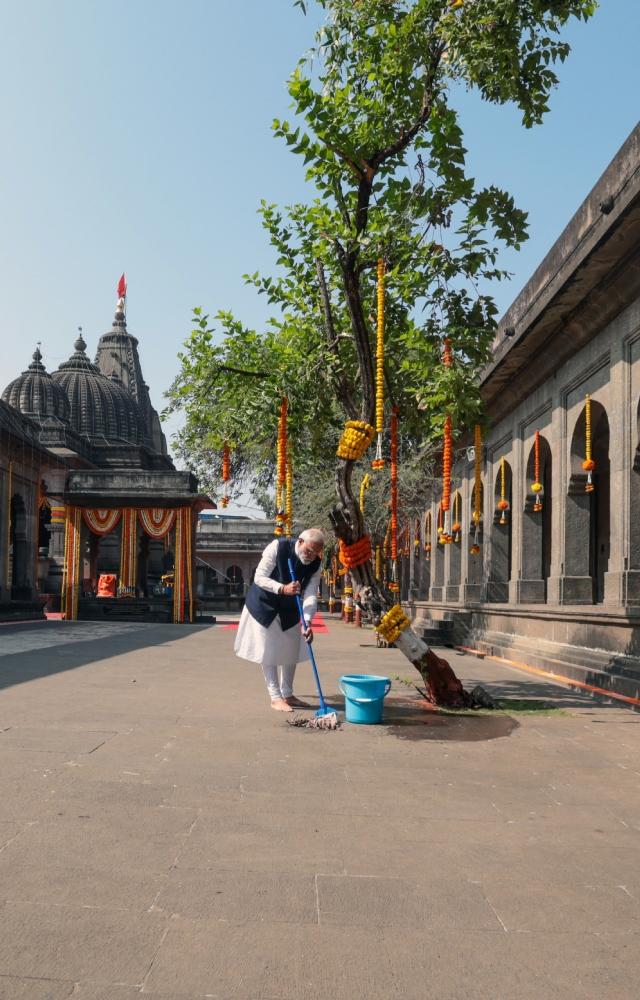The PM appealed to people to carry out Swachhata activities at temples across the country ahead of the consecration ceremony of the Ram Mandir in Ayodhya