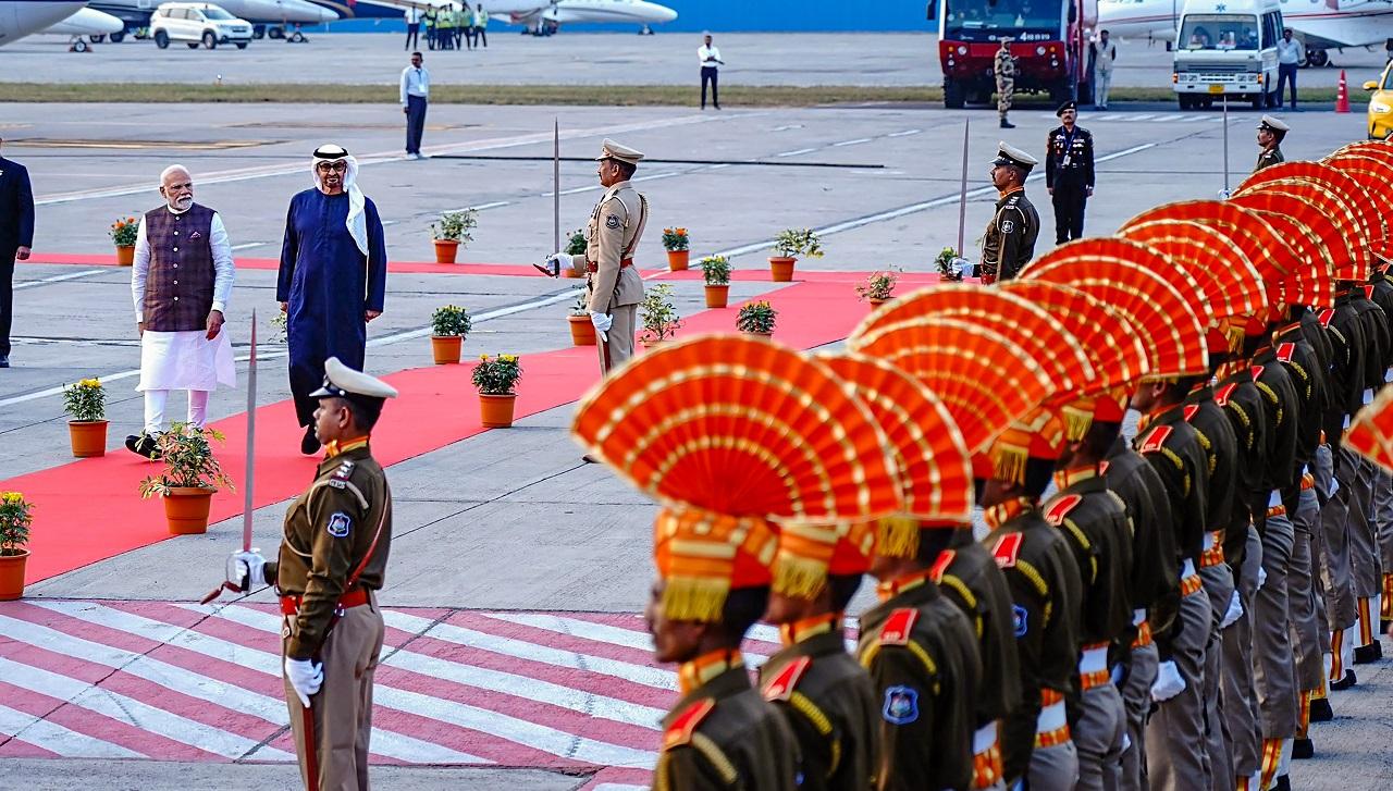 Soon after PM Modi met with the heads of state/government today, he along with UAE President Mohamed bin Zayed Al Nahyan, Prime Minister of the Czech Republic Petr Fiala, Mozambique President Filipe Jacinto Nyusi, President of Timor-Leste Jose Ramos-Horta, Gujarat CM Bhupendra Patel, and Gujarat Governor Acharya Devvrat posed for a group photograph at the Vibrant Gujarat Global Summit 2024 in Gandhinagar