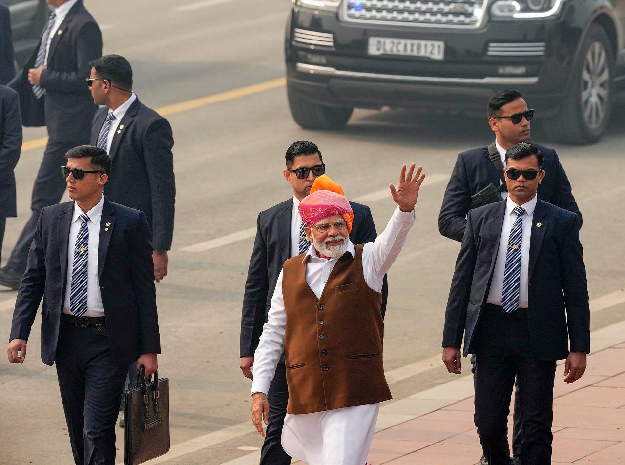 For the first time, an all-women tri-services contingent marched down the Kartavya Path, reflecting the country's growing 'Nari Shakti' (women power)