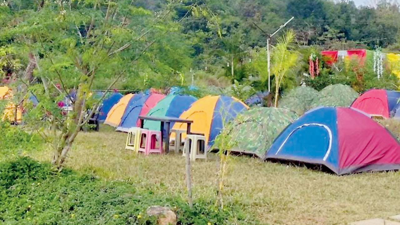 The campsite near Pawna Lake in Lonavala