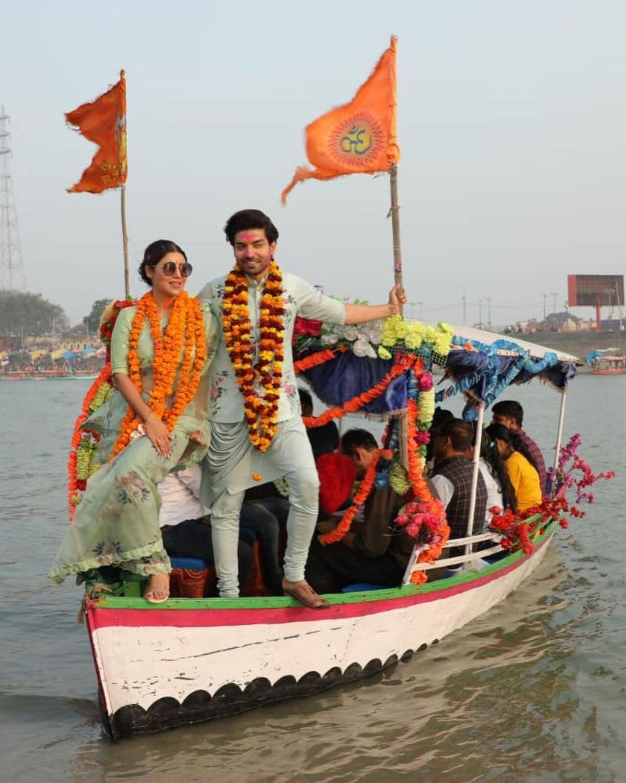 Debina Bonnerjee and Gurmeet Choudhary, who played Ram and Sita in the popular show Ramayan on TV, were in Ayodhya to witness the Pran Pratishtha ceremony