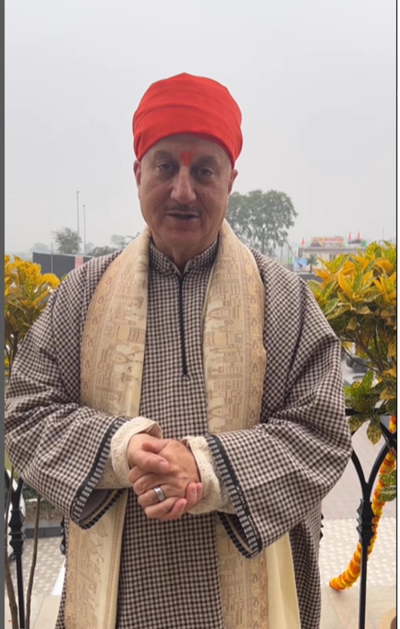 Anupam Kher also shared a video as he extended his happiness on the big day