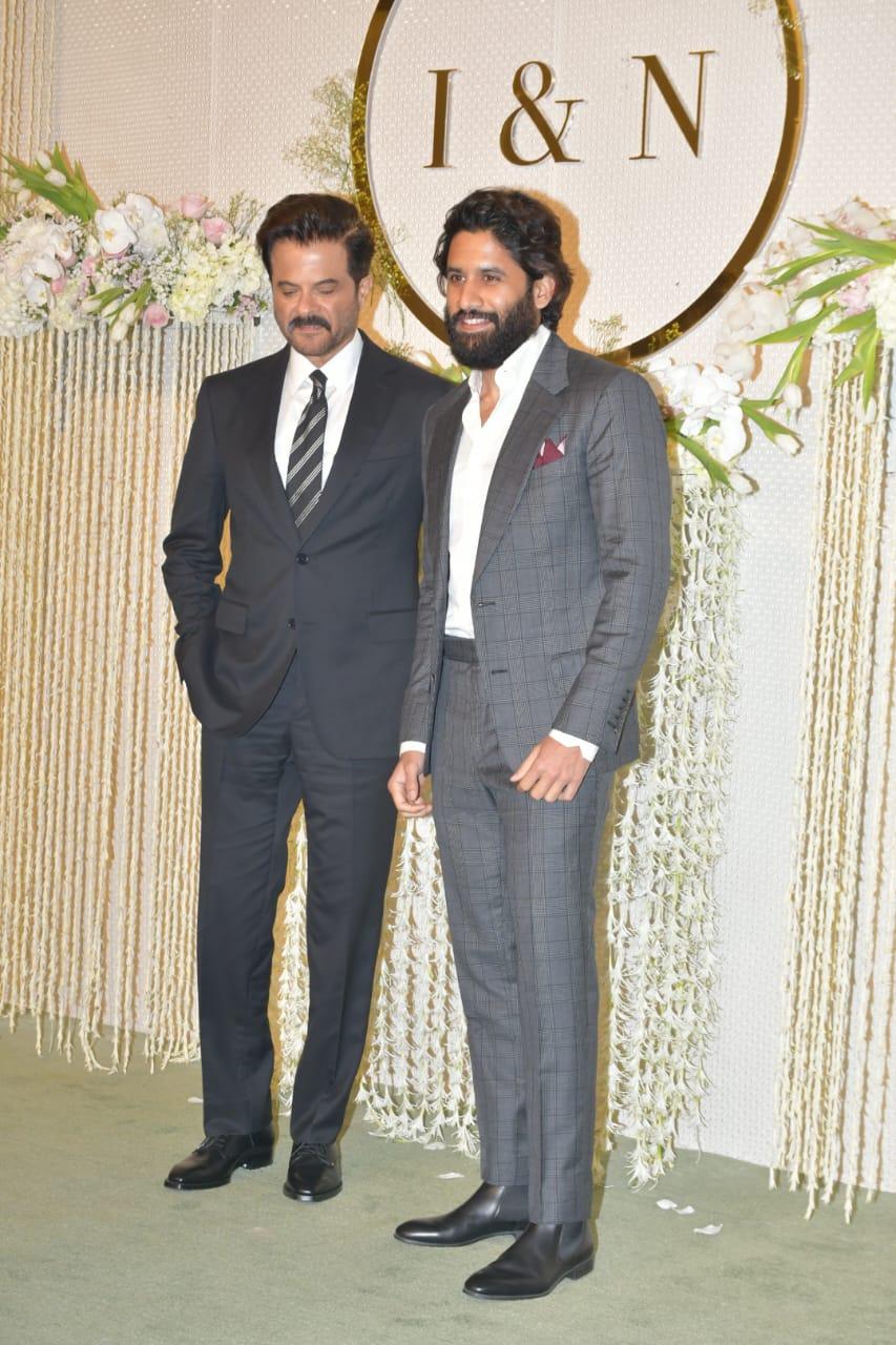The reception party was also graced by Welcome actor Anil Kapoor and south star Naga Chaitanya. The two actors greeted each other and posed together for the paparazzi