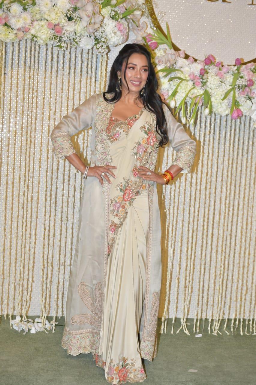 Rupali Ganguly also took part in the celebration, looking stunning in a white saree with floral designs