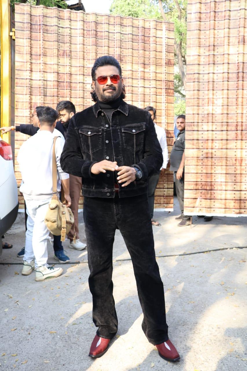 R Madhavan was snapped in the city in all-black outfits