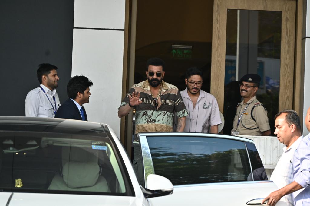 Sanjay Dutt aced his look as he was spotted at the airport