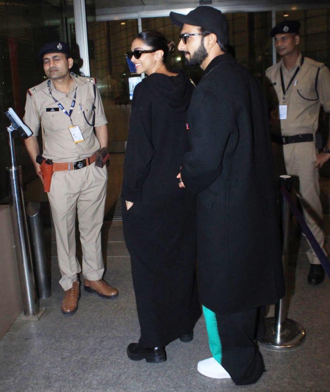 Ranveer Singh and Deepika Padukone are clicked at the airport as the power couple jetted off