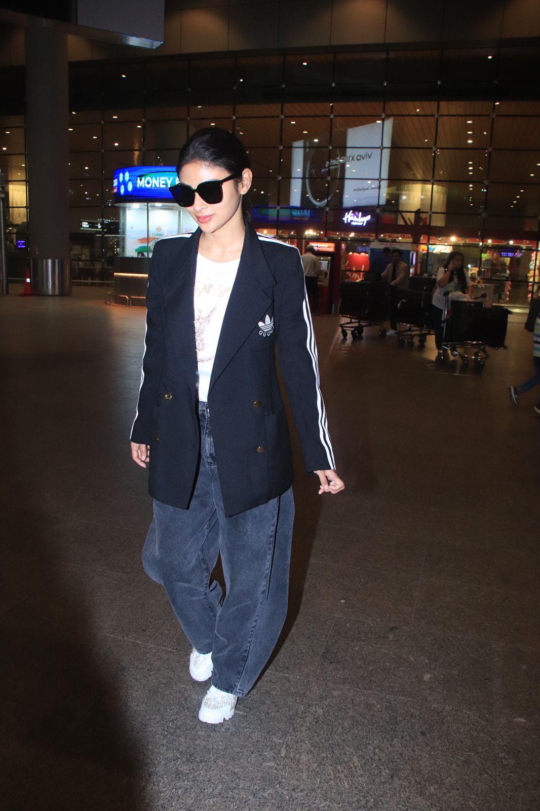 Mouni Roy was clicked wearing a smart outfit 