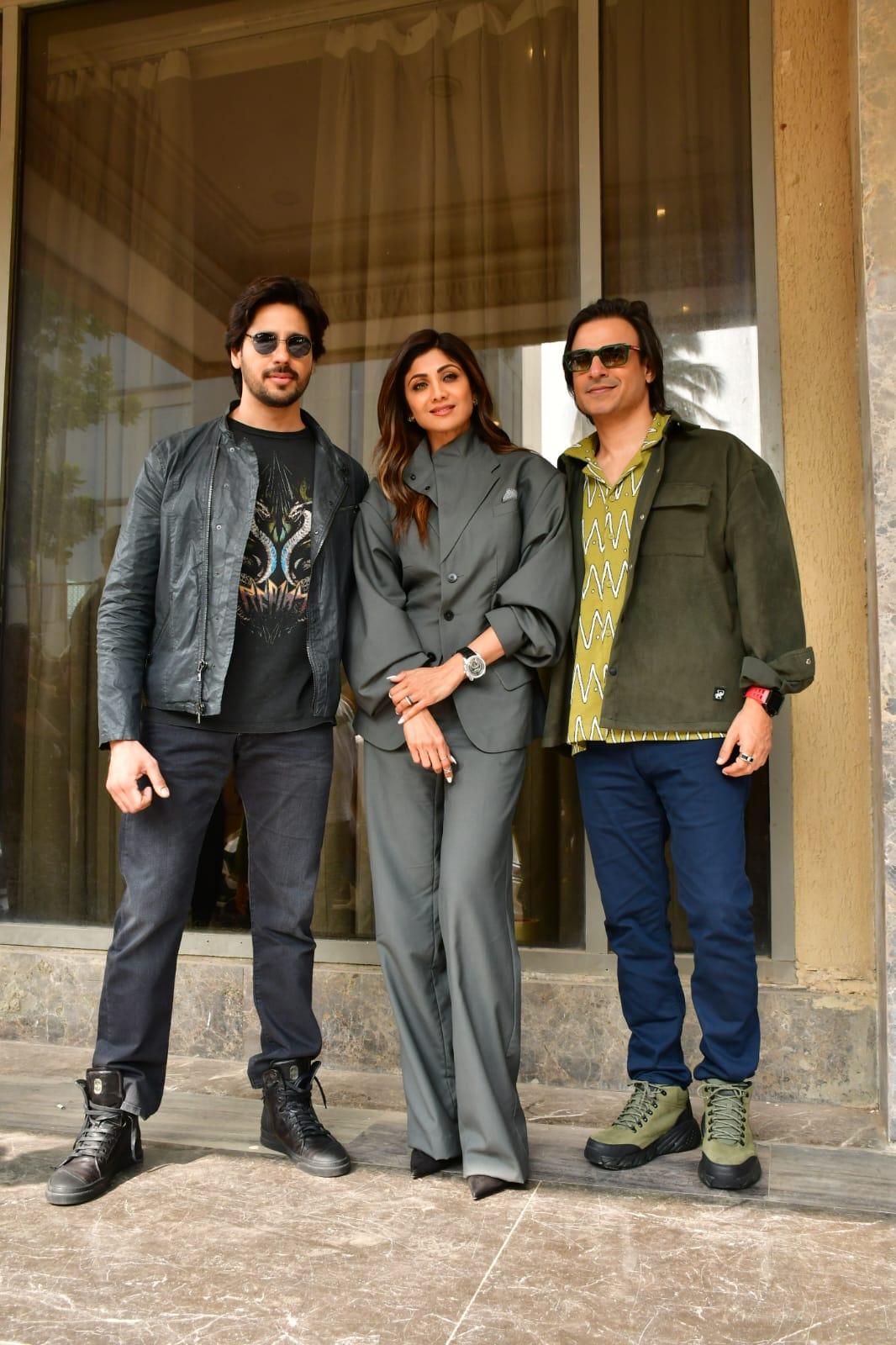 The team of Indian Police force was clicked in the city as they went to promote their thriller series