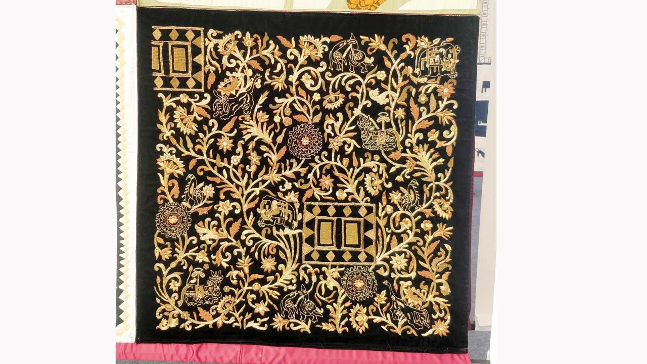 Ansari Zardozi by Shahid Hussain Iqbal Hussain Ansari uses embroidery techniques from Gujarat.  Pics/Tanishka D’Lyma