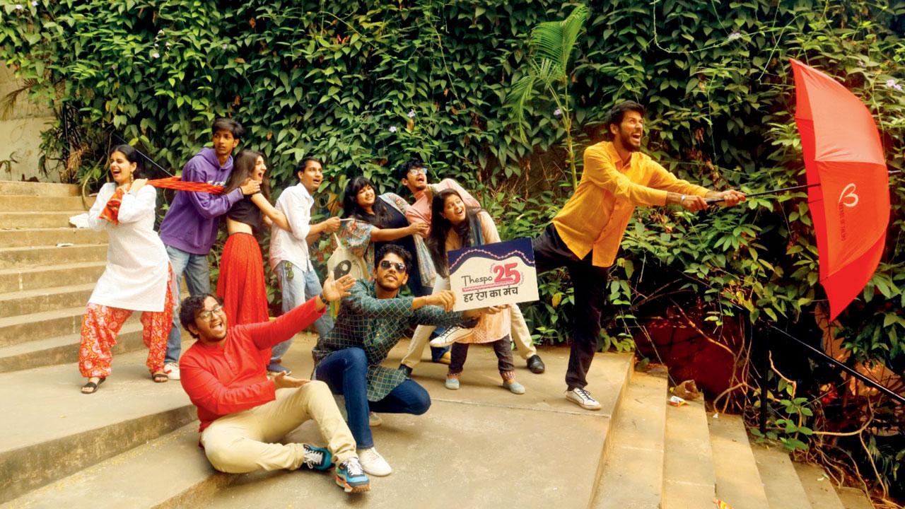 The crew during a rehearsal