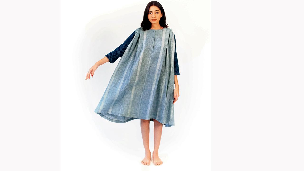 Amoda of Ahmedabad designs contemporary silhouettes using Khadi