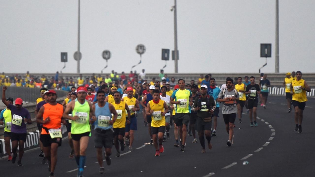 Tata Mumbai Marathon (TMM) will witness over 56,000 participants. Photo Courtesy: AFP 