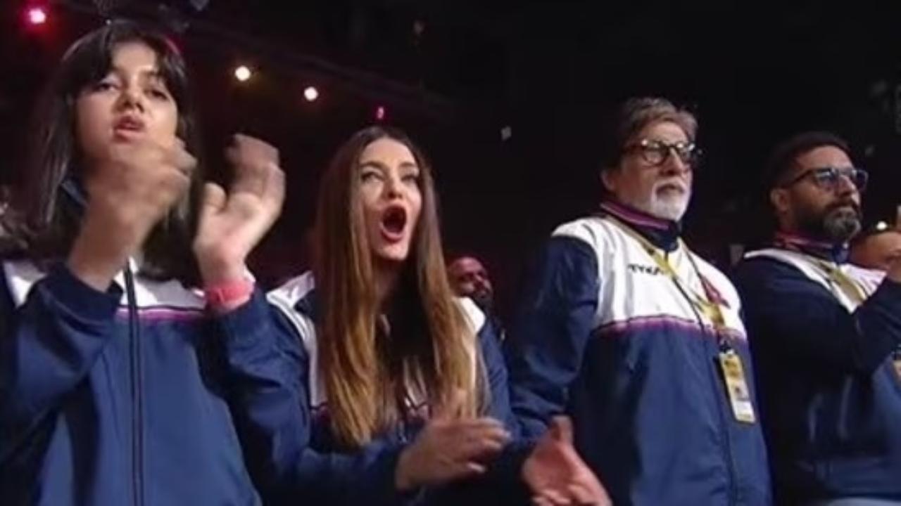 Aishwarya Rai, Abhishek, and Amitabh Bachchan cheer together for Jaipur Pink Panthers, fans say 'tension utar gayi'