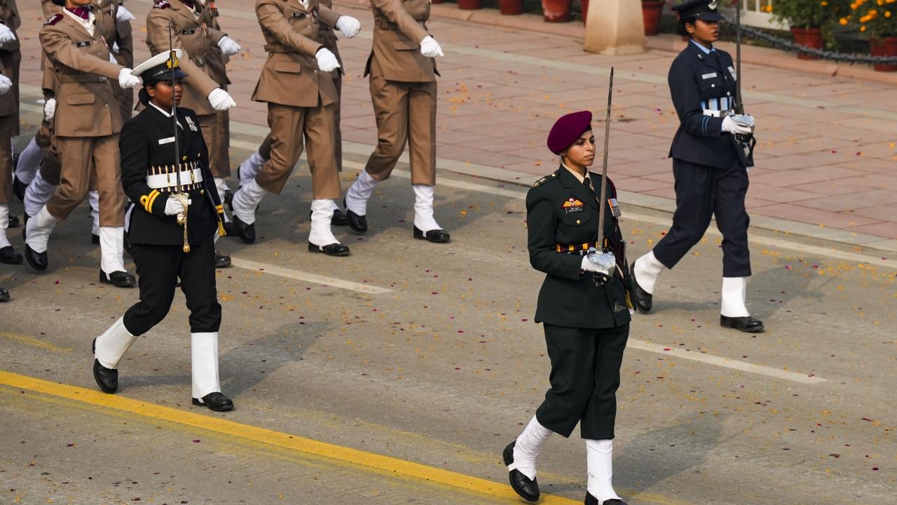 India ushered in its 75th Republic Day on Friday with a grand display of its women power and military might that included elite marching contingents, missiles, warplanes, surveillance gadgets and lethal weapon systems, with French President Emmanuel Macron gracing the occasion as the chief guest