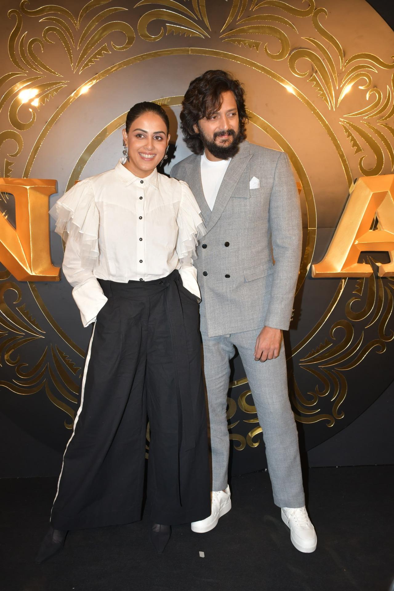 Riteish and Genelia Deshmukh suited up for the night