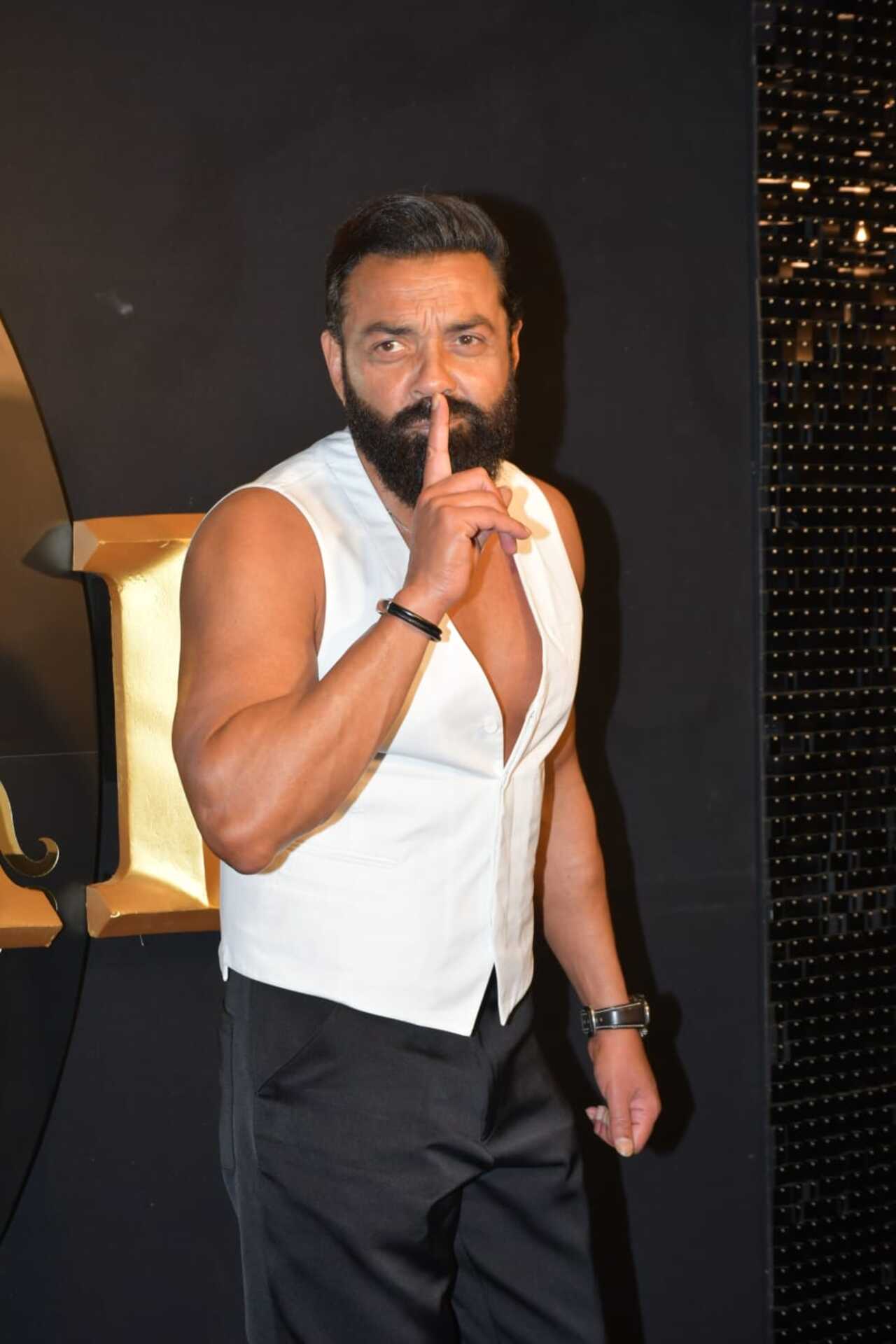 Bobby Deol made a stylish entry at the party. The actor had won hearts with his mute performance in the film