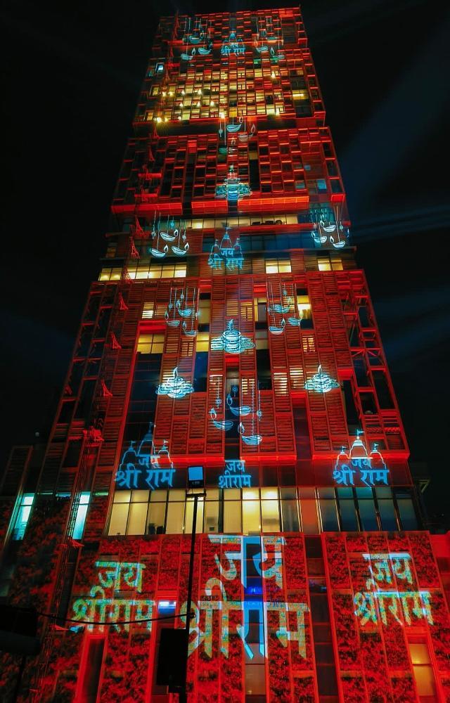 Antilia glows for Ram temple ceremony