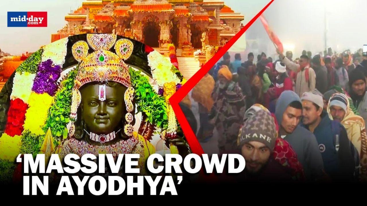 Ayodhya Ram Mandir: Devotees thronging Ram temple to take a glimpse of Ram Lalla