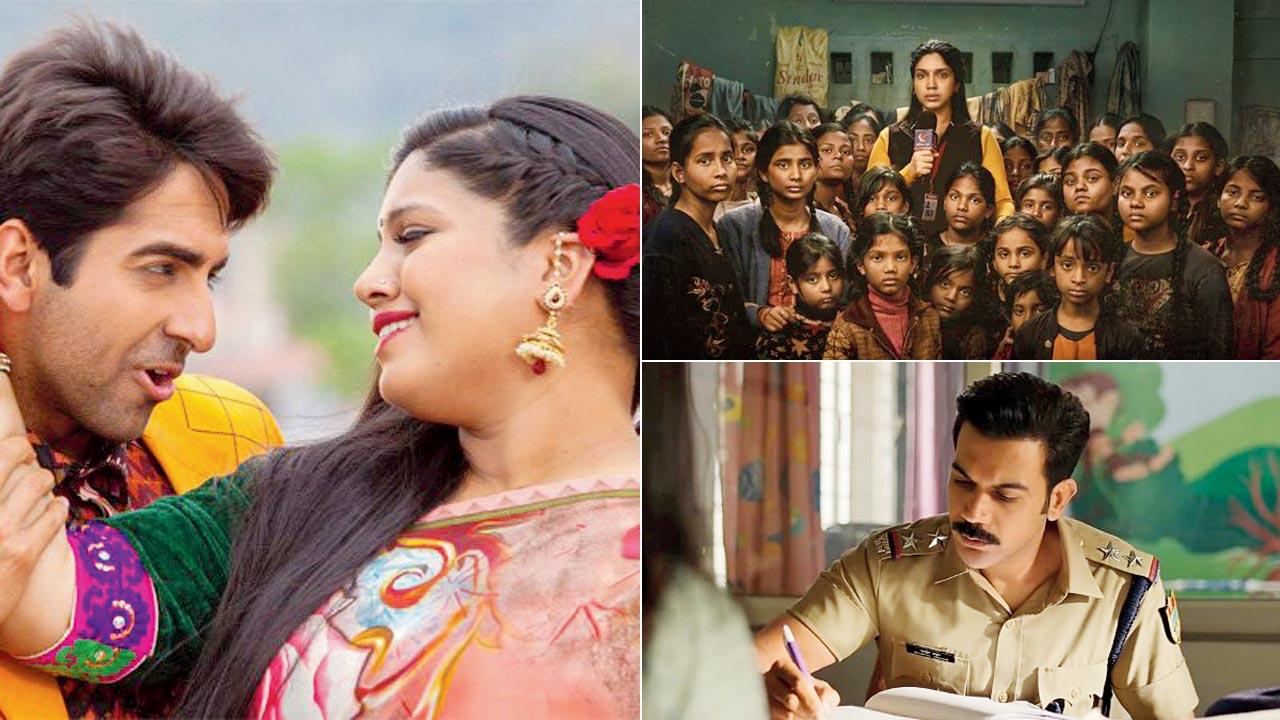 Stills from Dum Laga Ke Haisha, Bhakshak, and Badhaai Do. Pic/Instagram